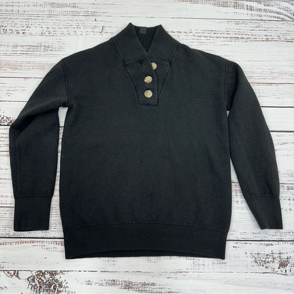 Tommy John Size Medium Black Loungewear Henley Sweater - Picture 3 of 13